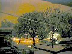 First snow from front porch; West Avenue